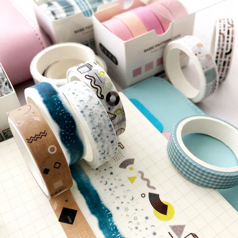 

5 Rolls Washi Tape Set Basic Skinny Masking Decorative Tapes for Arts,DIY Crafts,Hand accounts,Planners,Scrapbooking,Wrapping