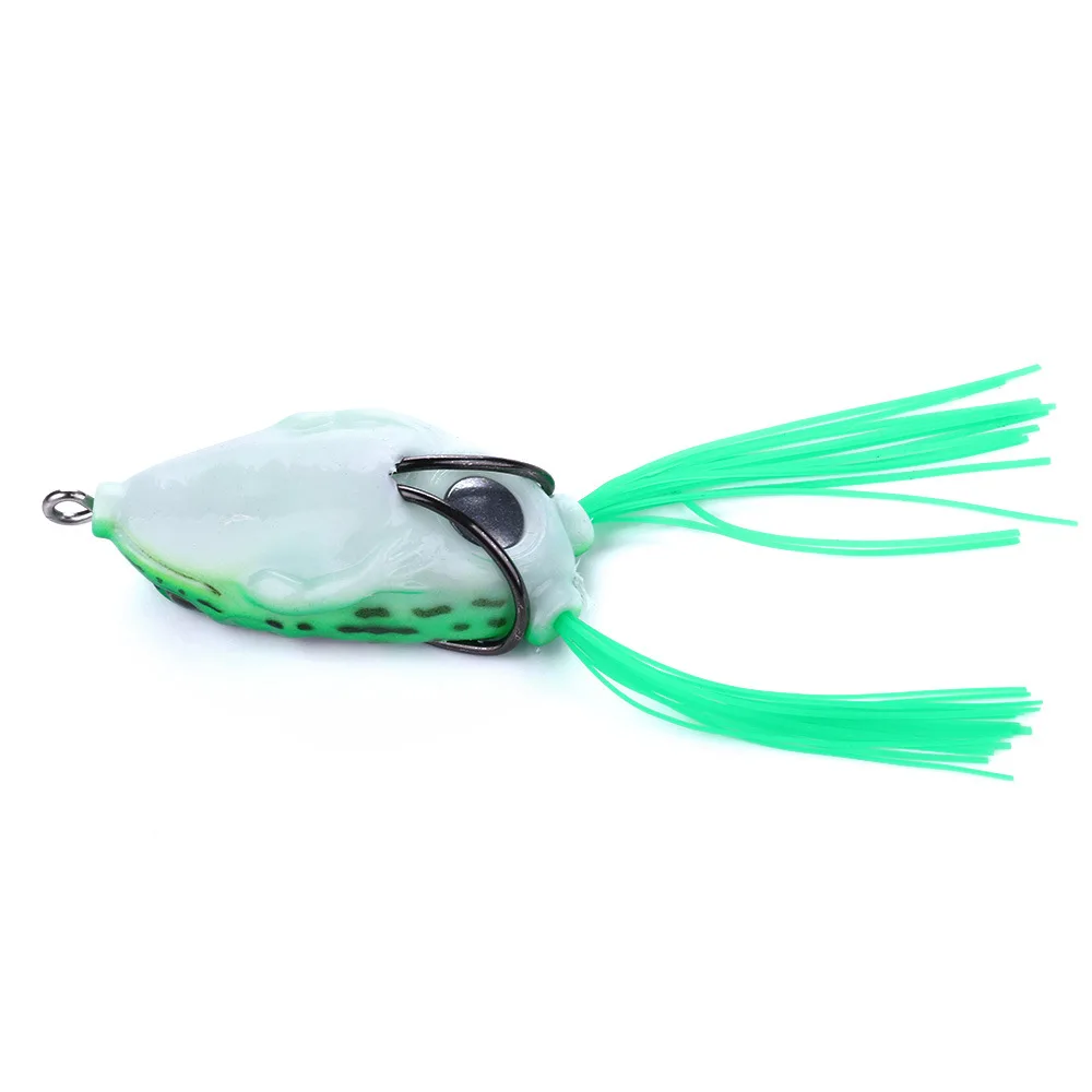 

1pcs Frog Lure Soft Bait Bass Fish Tackle Soft Frog Fishing Lures Bass Trout Topwater 2-Sharp Hooks Fishing Bait 5.5CM/12.5G