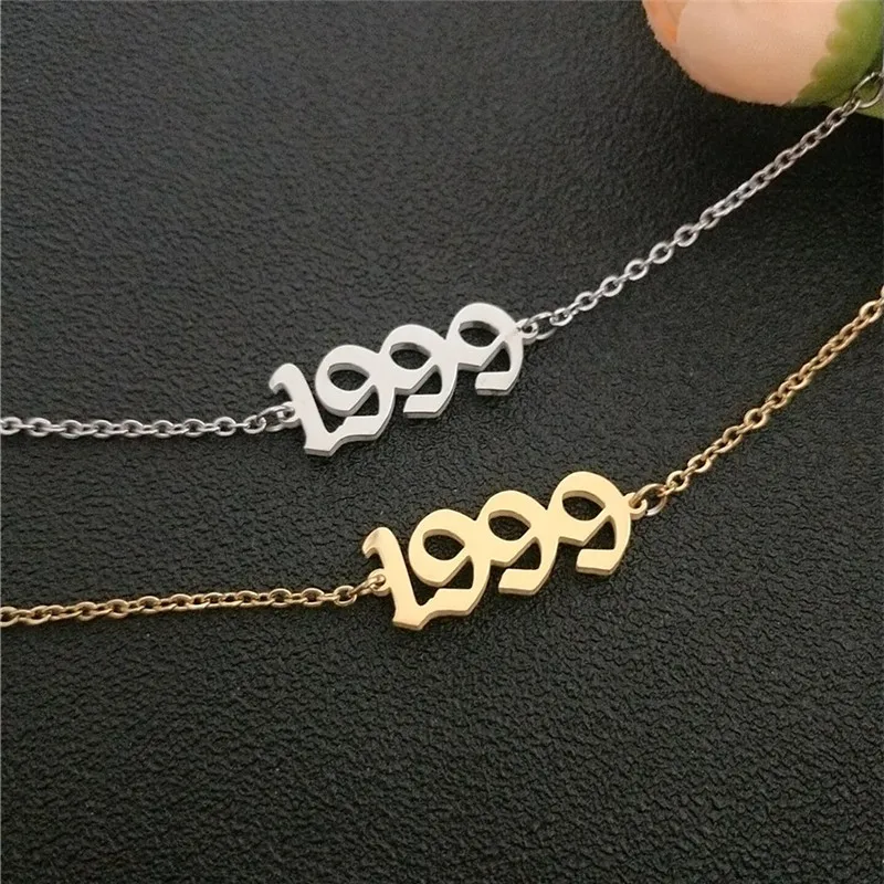 От 1991 до 2000, ножные браслеты для детей с датой рождения и цифрами в английском стиле, женский браслет BFF, ювелирные изделия, Tobilleras Pulsera Para Tobillo