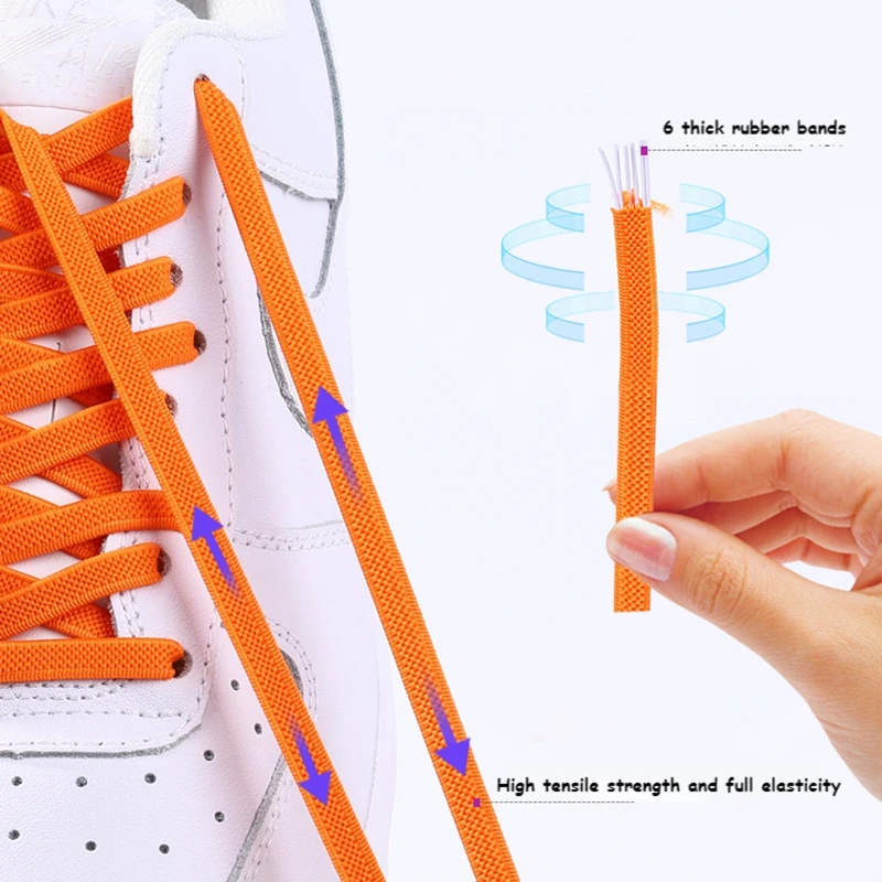 Elastic No tie Shoe laces Sneakers Shoe lace Multicolor Magnetic Lock Shoelaces Kids Adult Quick Laces One Size Fits All Shoes