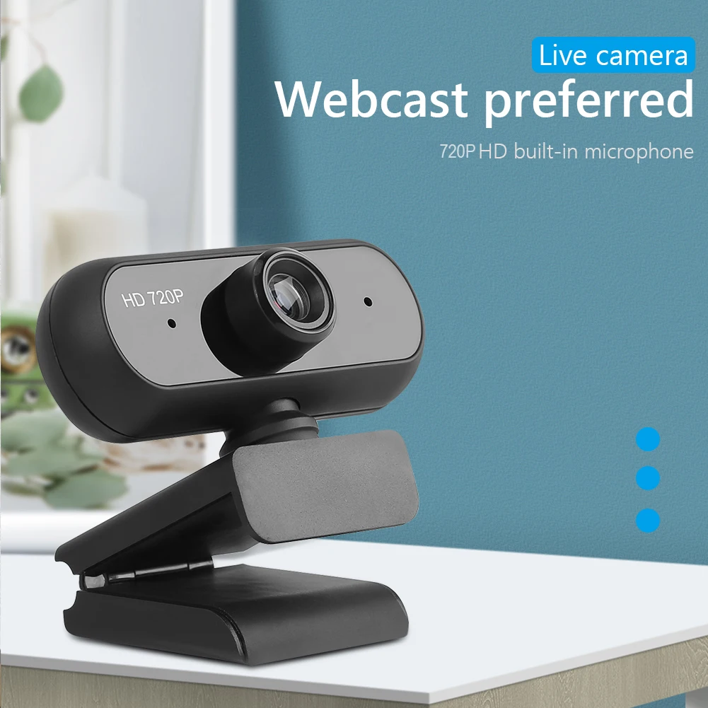

720P HD Webcam USB Driver Free WDR Web Camerawith External Microphone
