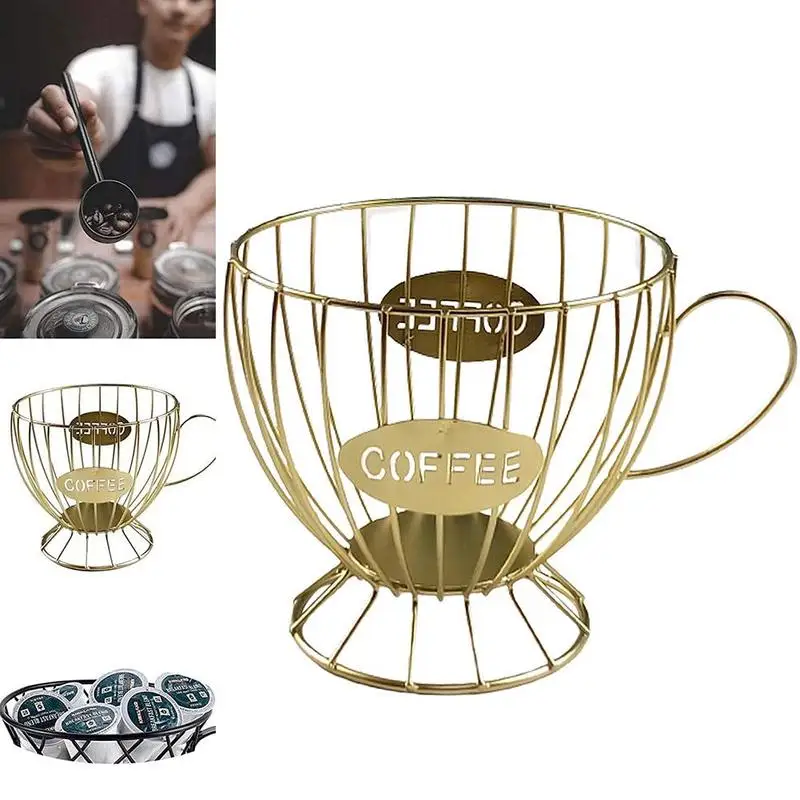 

Coffee Capsule Universal Storage Basket Coffee Cup Vintage For Home Organizer Hotel Cafe Pod Accessory Holder Coffee Z2E3