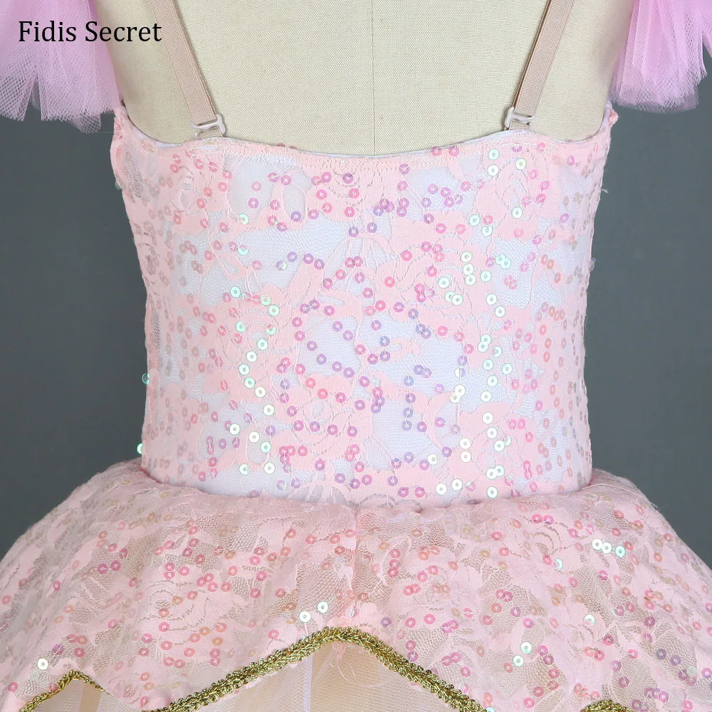 Романтичная кружевная пачка с розовыми блестками профессиональная балетная