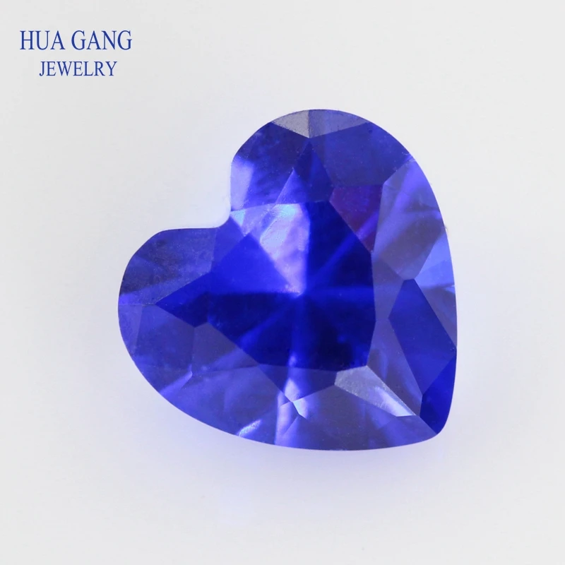 

123# Spinel Blue Heart Shape Brilliant Cut Synthetic Spinel Stone For Jewelry Size 3x3-7x7mm Free Shipping