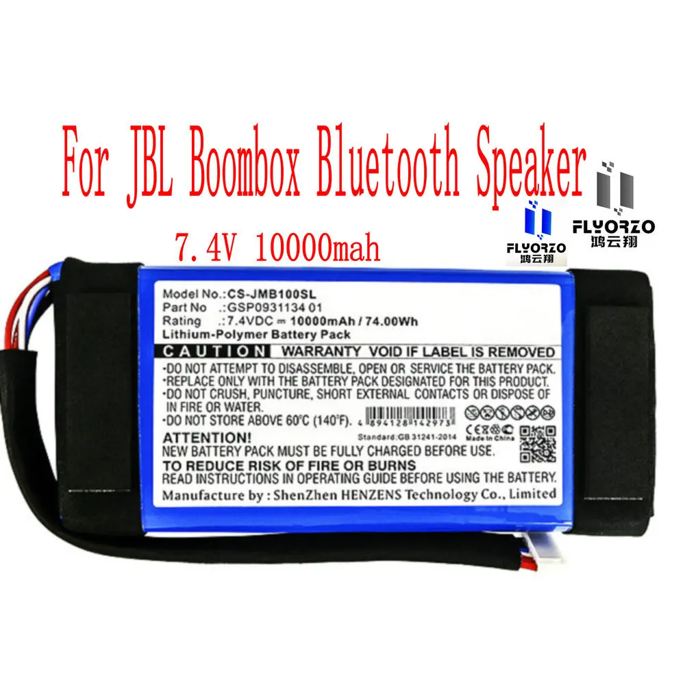 Brand New Original 7.4V 10000mah Rechargeable CS-JMB100SL Battery For JBL Boombox GSP0931134 01 Bluetooth Speaker