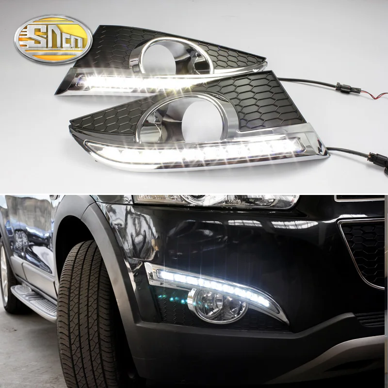 

For Chevrolet Captiva 2011 2012 2013 Daylight turn Signal Relay Car-styling LED DRL Daytime Running Lights with fog lamp hole
