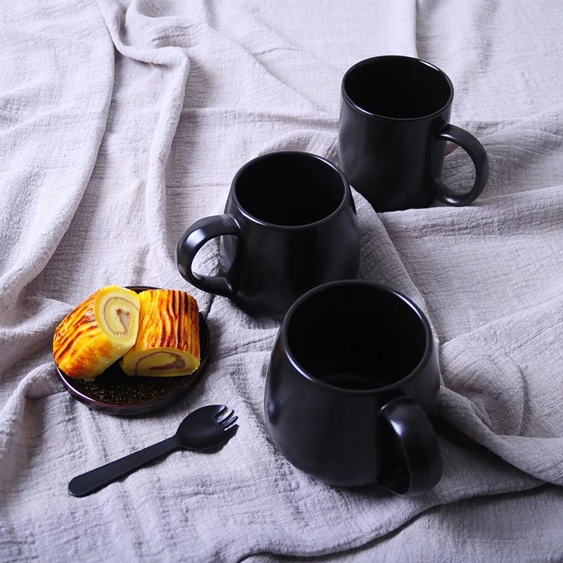 

500 мл большой Ёмкость Керамика Кофе кружка с крышкой черный фарфоровые чашки для кофе Кофе чашки и кружки молока Чай чашки Керамика кружка с ...