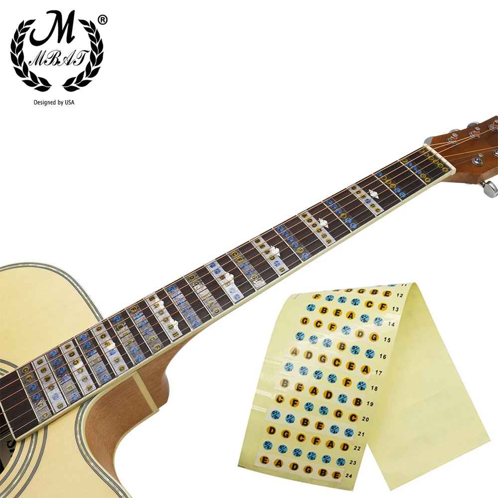 M мбат гитары гриф Примечания карта этикетки Стикеры лад наклейки для 6 String