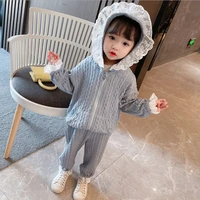 lace spring autumn children clothes baby girls coat pants kids teenagers tracksuit sport suits outwear high quality