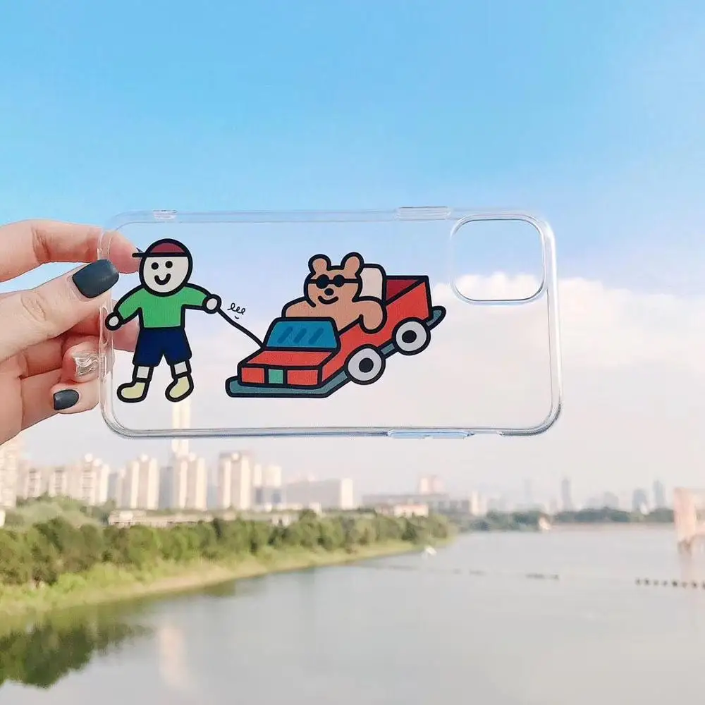 ORYKSZ 3D мультфильм очки медведь ультра тонкий прозрачный ТПУ чехол для iphone 11 Pro Max 6 6S