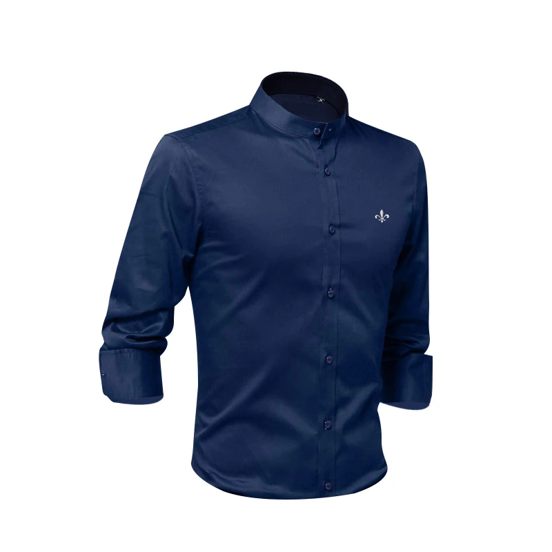 Хлопок вышитые модные Blusa Camisa Social Masculina Dudalina длинный рукав Slim Fit рубашка мужская одежда с цветочным принтом белый мужской