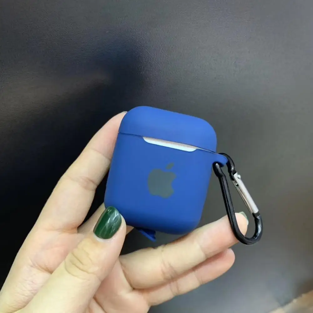 Чехол для Apple AirPods 2 1, чехол для наушников, аксессуары, мягкий чехол с милым логотипом, яркий цвет, чехол с крючками - Цвет: 14