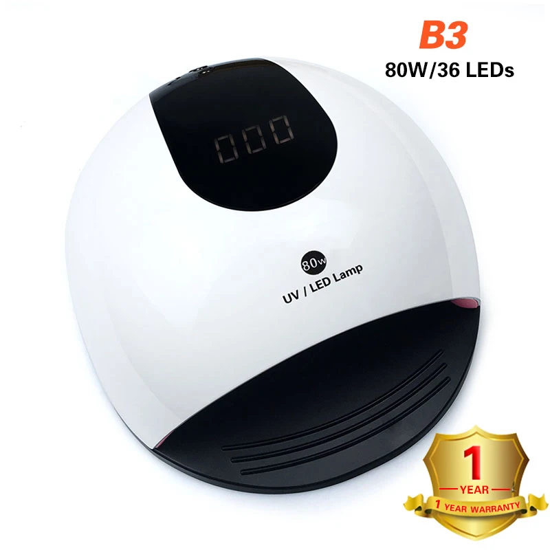 B3-White Профессиональная 80 Вт Светодиодная лампа для сушки ногтей, Гель-лак для маникюра, инструменты для дизайна ногтей, светодиодный светильник для сушки ногтей - Цвет: B3-White