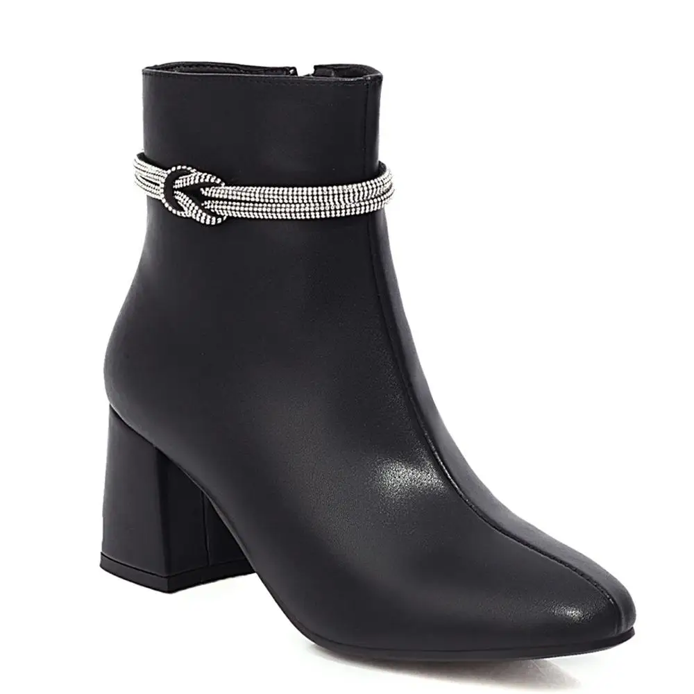 

Новинка 2020, женские ботинки из искусственной кожи, двухслойные кожаные ботильоны из воловьей кожи с ремешком, ботильоны на толстом каблуке