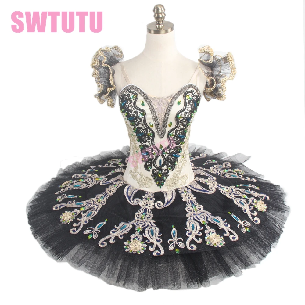 

free shipping!women gold black professional ballet tutus ballet stage classical ballet tutu for girls pancake tutuBT9094