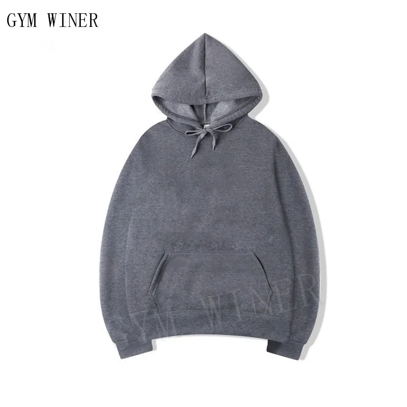 

GYM WINER Fashion Brand Men's Hoodie Solid Color Casual Men 100% Cotton Sweatshirts Hip Hop Men Hoodie Street Style Hoodies