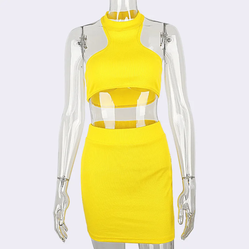 Комплект из двух предметов с юбкой BKLD укороченный топ открытой спиной без