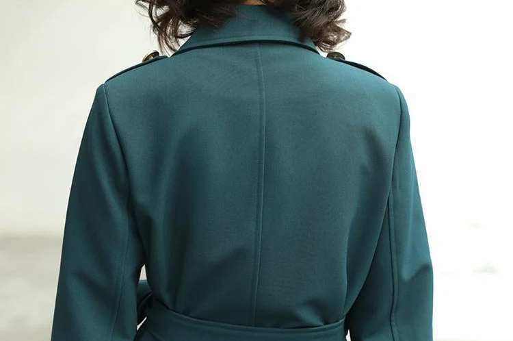 

Trench Coat Women elegant Double Breasted Windbreaker Outerwear Solid High Street New Autumn Fashion Coat S-3XL 4071010
