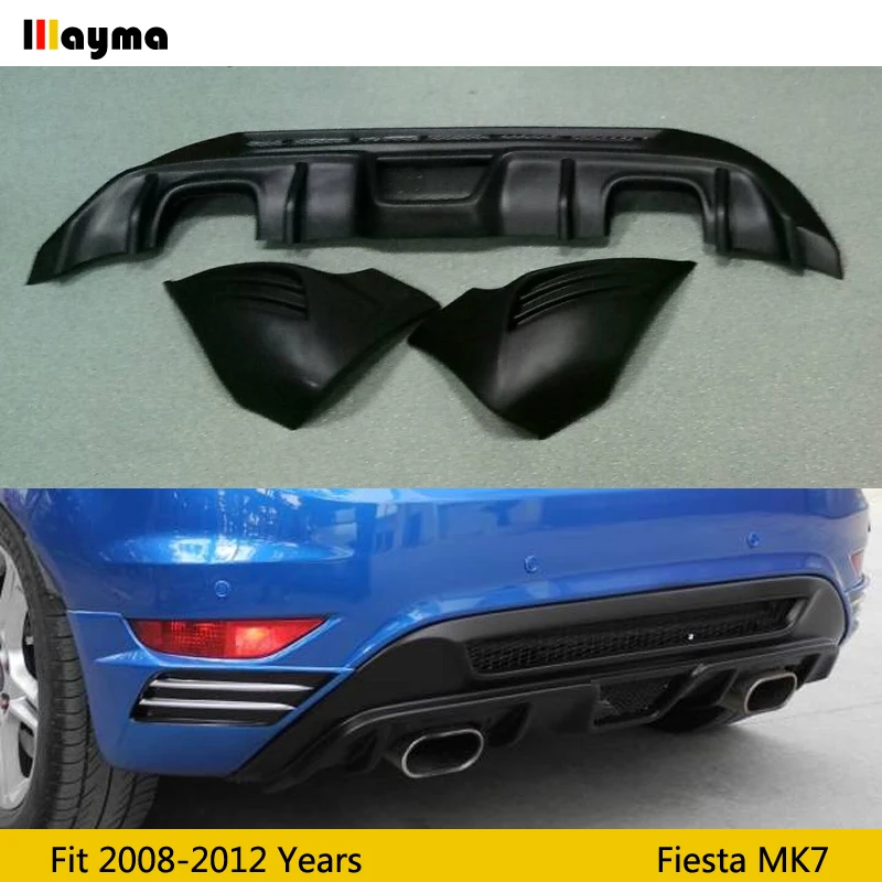 Fiesta MK7 ST Style Матовый Черный праймер ABS диффузор губа на задний бампер разделитель