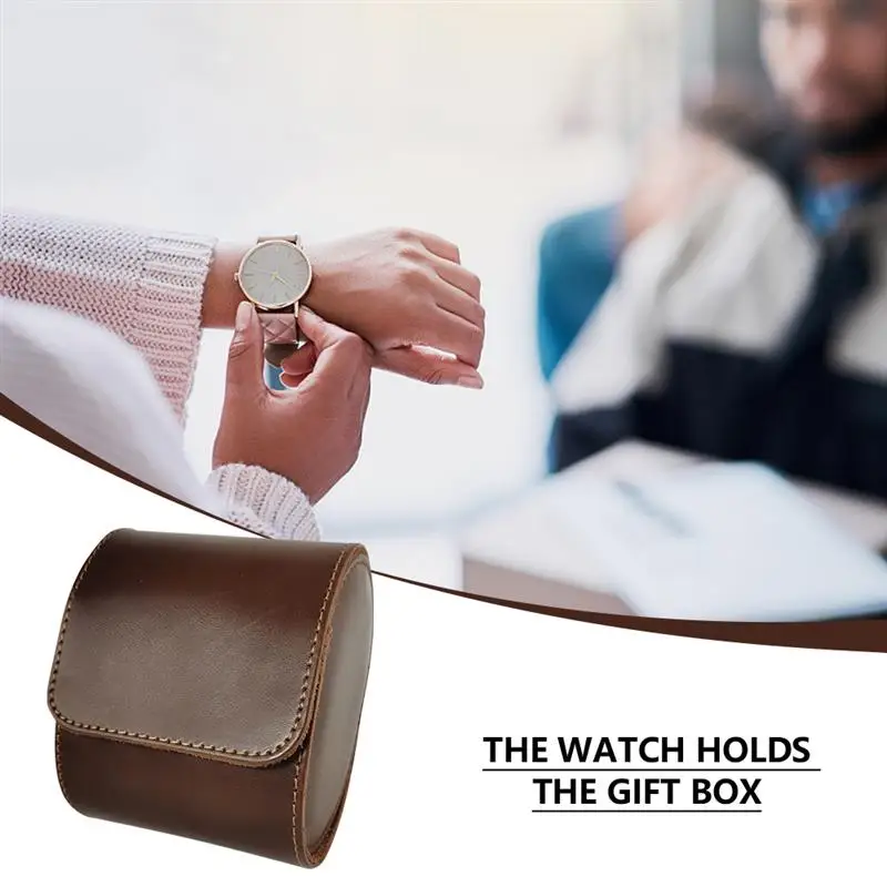 

Watch Box PU Leather Flexible Bracket Holder Portable Single Gift Jewelry Organizer Watch Storage Box for Business Travel