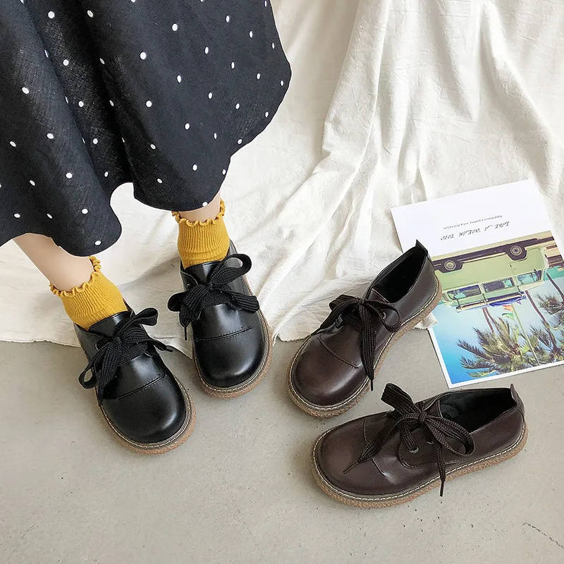 Женская обувь 2020 новые модные в духе колледжа Обувь английском стиле Дикий тренд
