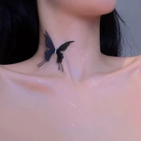 elegant sexy black nacklace butterfly chokers necklaces for women korean fashion transparent chocker club party jewelry new 2021