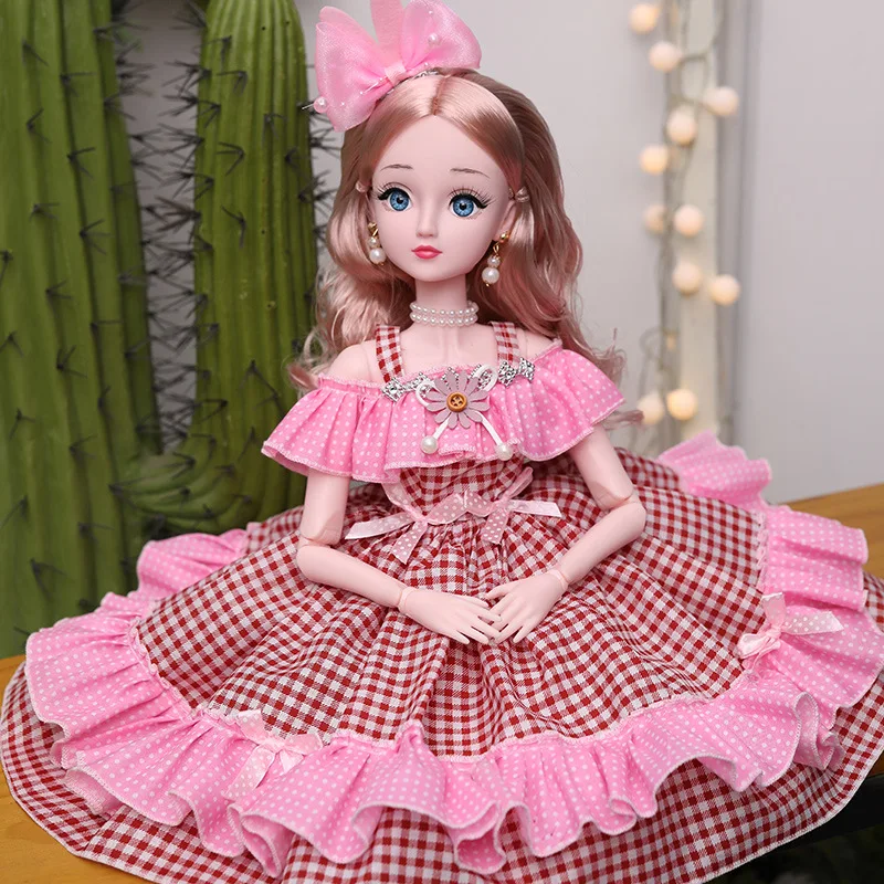 Новинка 60 см 22 шарнирная кукла Bjd Модная белая кожа 3D голубые глаза 1/3 принцесса