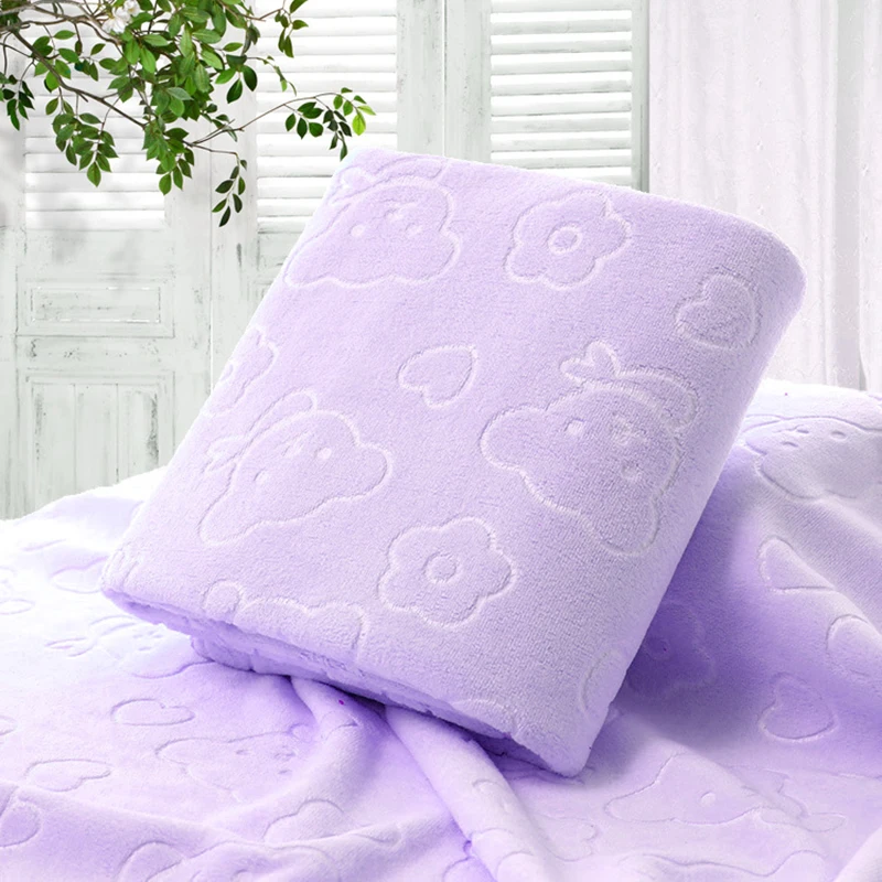 Color Microfiber Quick-dry Towel Bear Cartoon Bath Towels Cotton Soft Dry Kitchen Clean Absorbent 70X140cm | Дом и сад