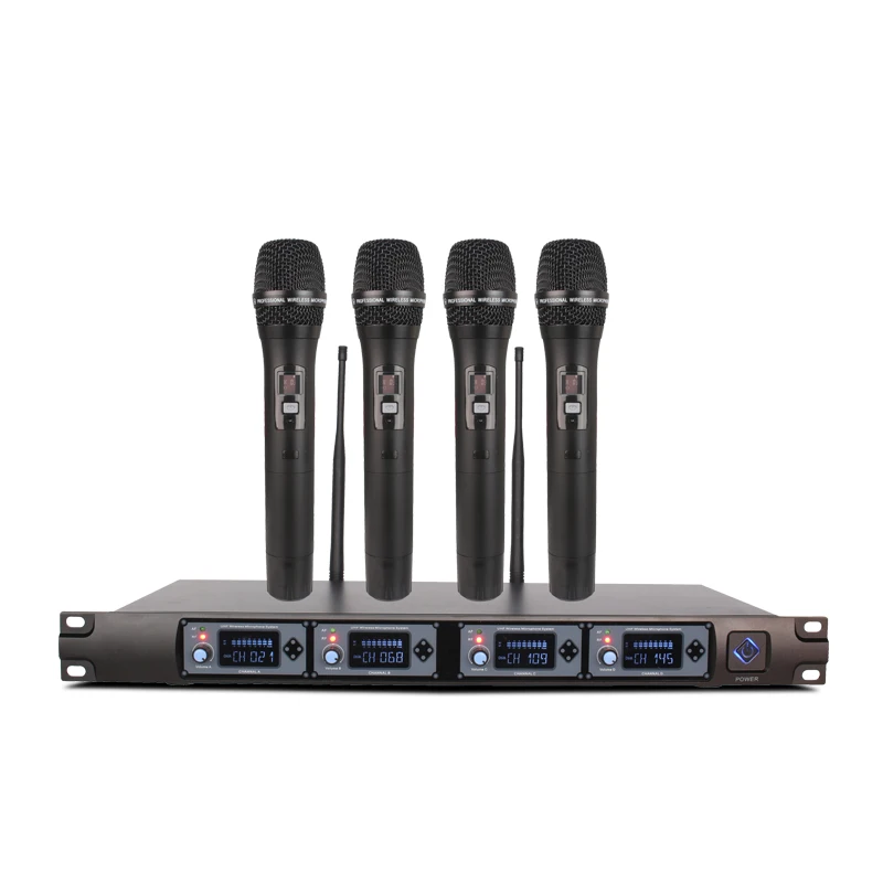 Professional UHF One For four Handheld Wireless Microphone Headset Mikrofon Stage KTV Outdoor Karaoke Lecture Party Church | Электроника