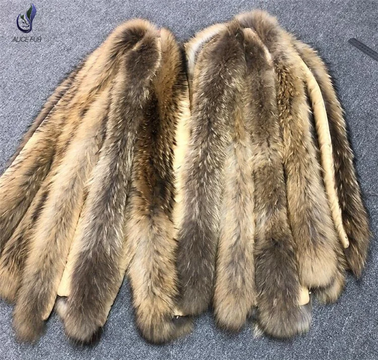Оптовая продажа с фабрики пушистая и мягкая отделка из натурального меха енота