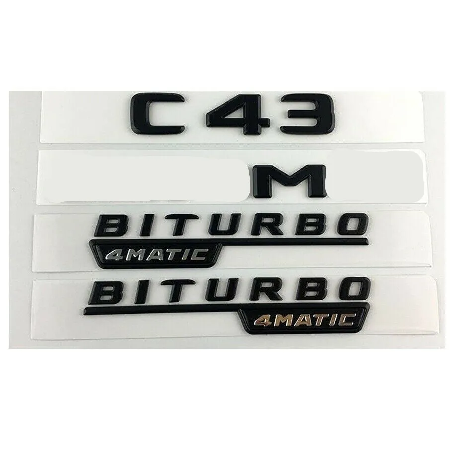 Черный для C43 AMG BITURBO 4matic Багажник крыло значки-эмблемы Mercedes | Автомобили и