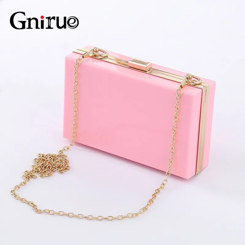 Женский акриловый розовый вечерний клатч классическая женская сумка через плечо