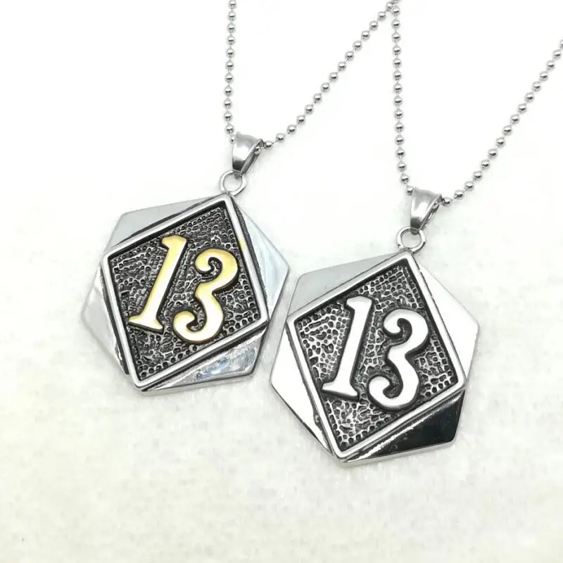 Новый Винтажный кулон из нержавеющей стали с номером счастливого 13 меткой