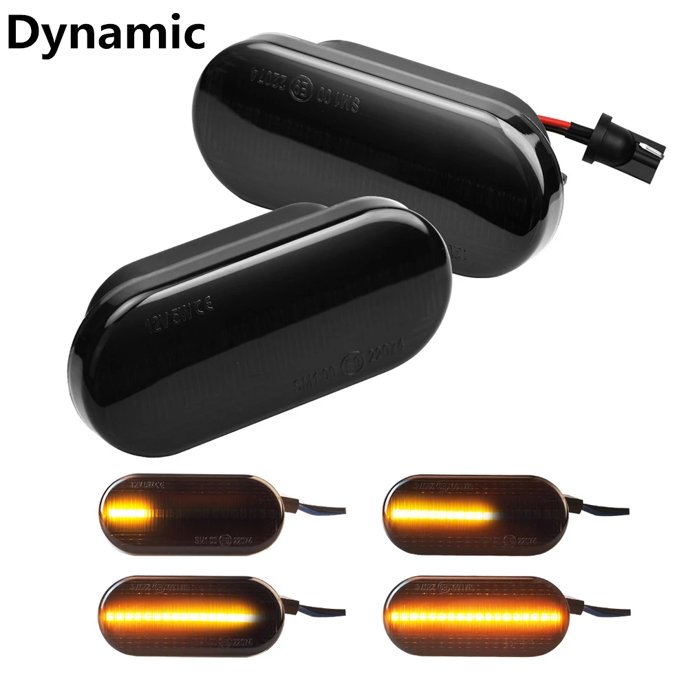Dynamic 2 шт. светодиодный динамический боковой индикатор габаритный сигнальный светильник последовательный мигающий светильник для VW MK4 Jette Bora Golf 3 4 Lupo Passat - Испускаемый цвет: Dynamic