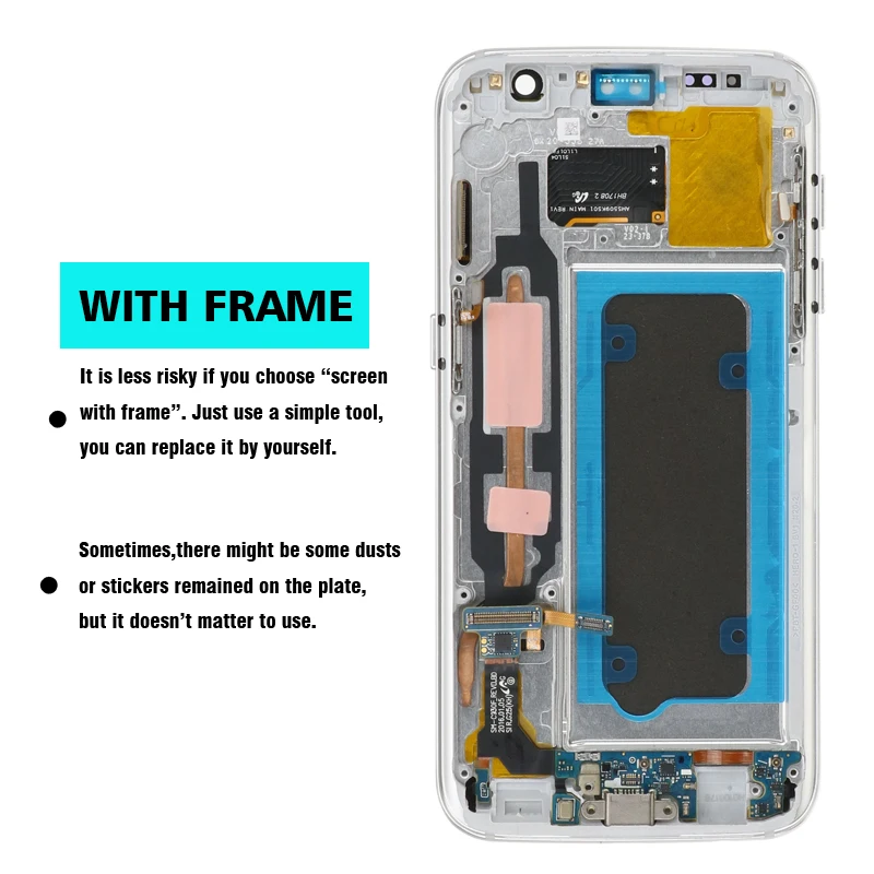 

Original 5.1" with Burn and Shadow LCD with frame for SAMSUNG Galaxy S7 G930 G930F Display Touch Screen Digitizer Assembly