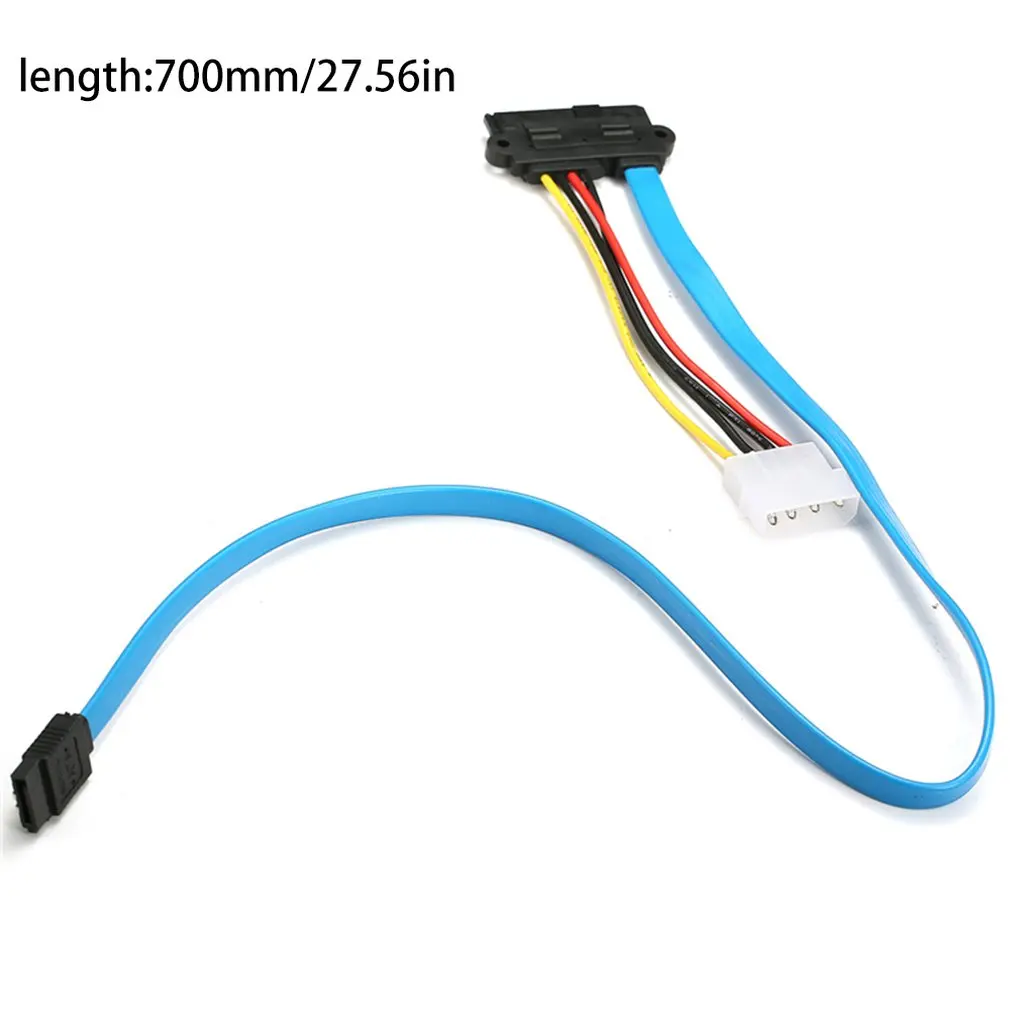 

About 70cm Hard Drive Adapter Cord Cable SAS Serial Attached SCSI SFF-8482 to SATA HDD Hard Drive Adapter Cord Cable Blue Color