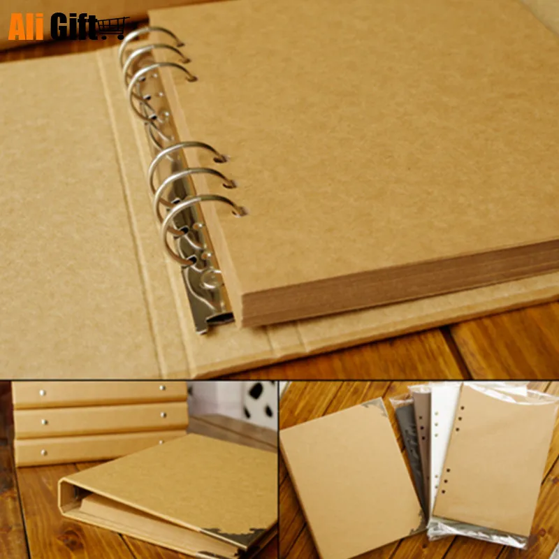 Альбом для скрапбукинга с свободными листьями лаконичный крафт альбом рисунком