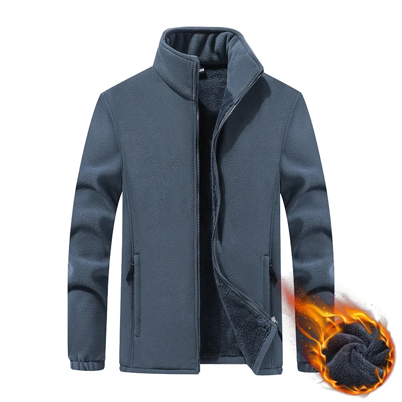 

2022 Fleece Jackets for Men and Women Classic Stand Collar Polyester Thermal Coat Hunting Hiking Casual Long Sleeve Apparels