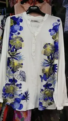 26 Espanhol ° varios Estilos Impressos e Camisas das Mulheres Emendados(1 - Цвет: 26