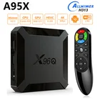 Smart TV Box Allwinner H313 X96Q Android 10 Quad Core X96 Q Декодер каналов кабельного телевидения Media Player Поддержка Google Play Youtube голосовой BOXTV