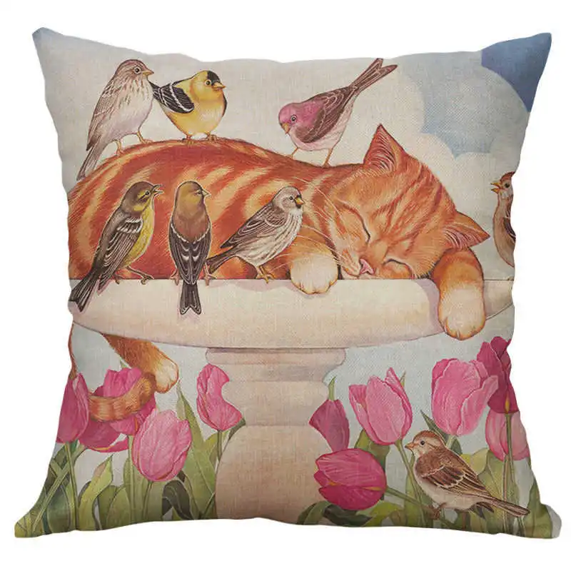 Симпатичная ретро-наволочка из хлопка и конопли чехол для подушки украшение дома