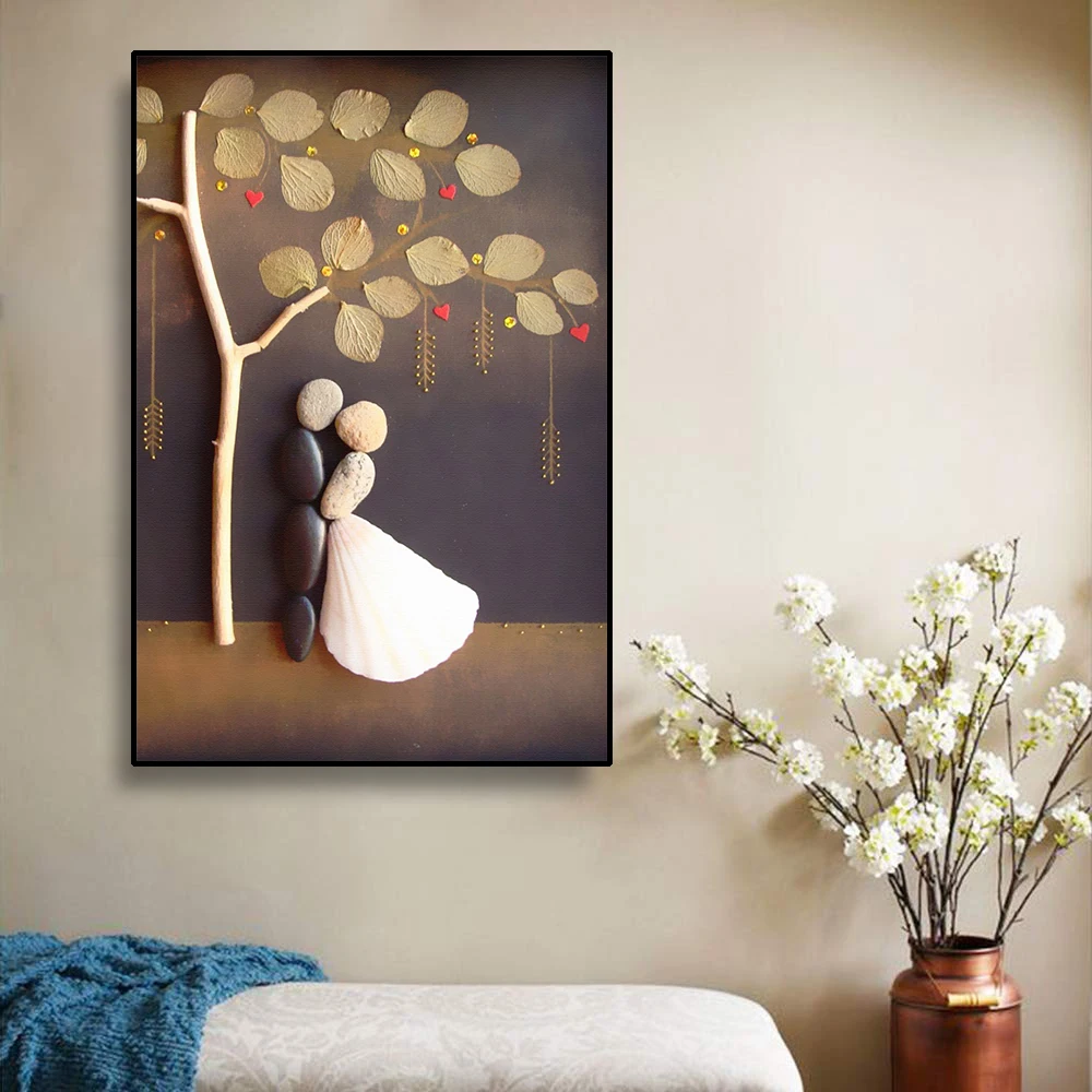 

Laeacco Canvas Painting Creative Tree Lover Posters And Prints Modern Home Decor Wall Art Picture For Living Room Decoration
