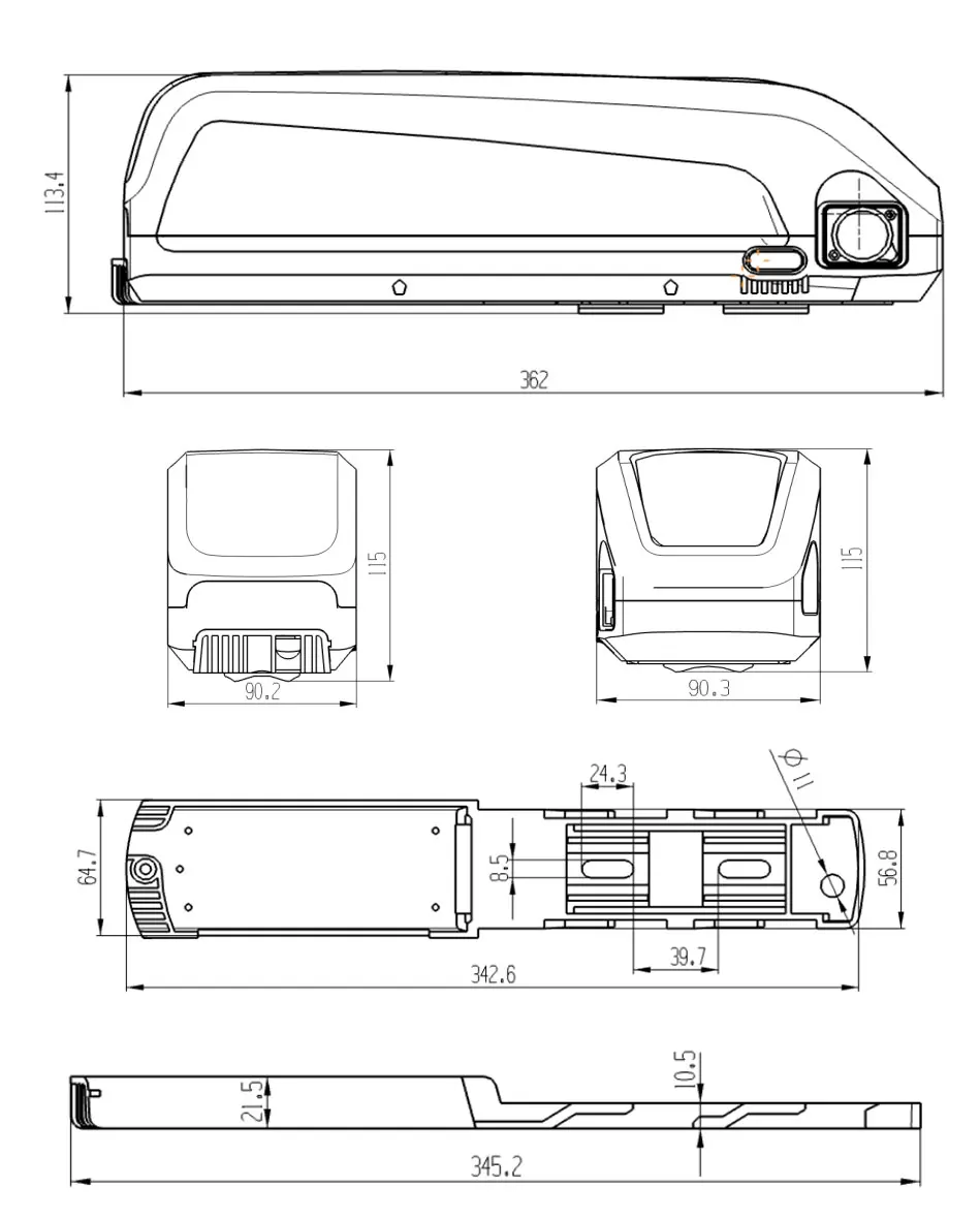 48V Батарея 52 V, фара для электровелосипеда в Батарея Хайлун Downtube 20AH 30A 40A BMS 350 Вт 500W 750W 1000W 1500W 18650 Сотовый BBS02 BBS03 BBSHD