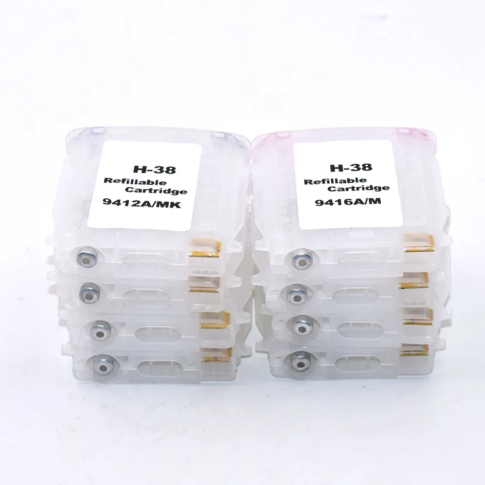 8 цветов 28 мл HP 38 C9412A C9419A многоразовый картридж для Photosmart Pro B9180 B8850 B9100 B9180GP с чипом
