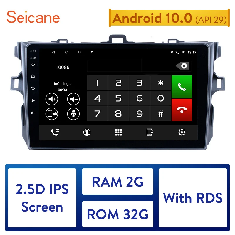 

Seicane 2GB RAM Android 10.0 Car GPS Navigation Radio Stereo Player For 2006 2007 2008 2009 2010-2012 Toyota Corolla Head unit