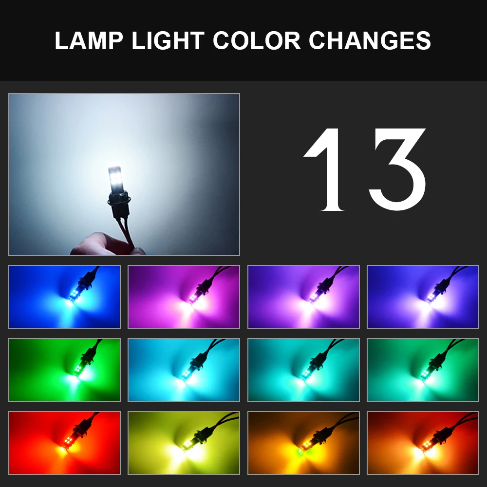 EURS RGB T10 W5W 10 SMD Цветной Автомобильный светодиодный габаритный светильник с