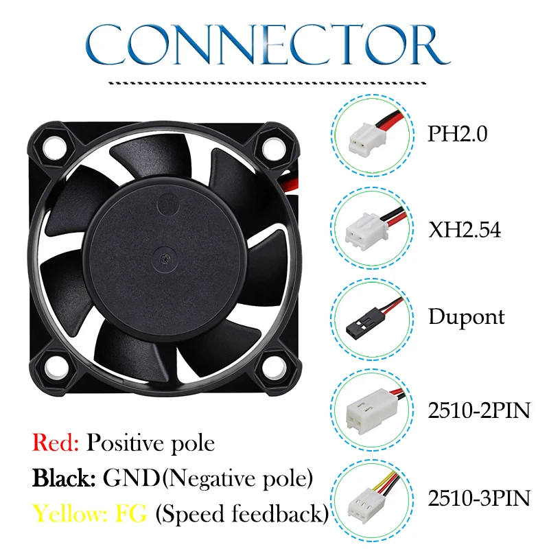 24v, 12v, 5v, 40mm x 40mm x 10mm, 2 peças