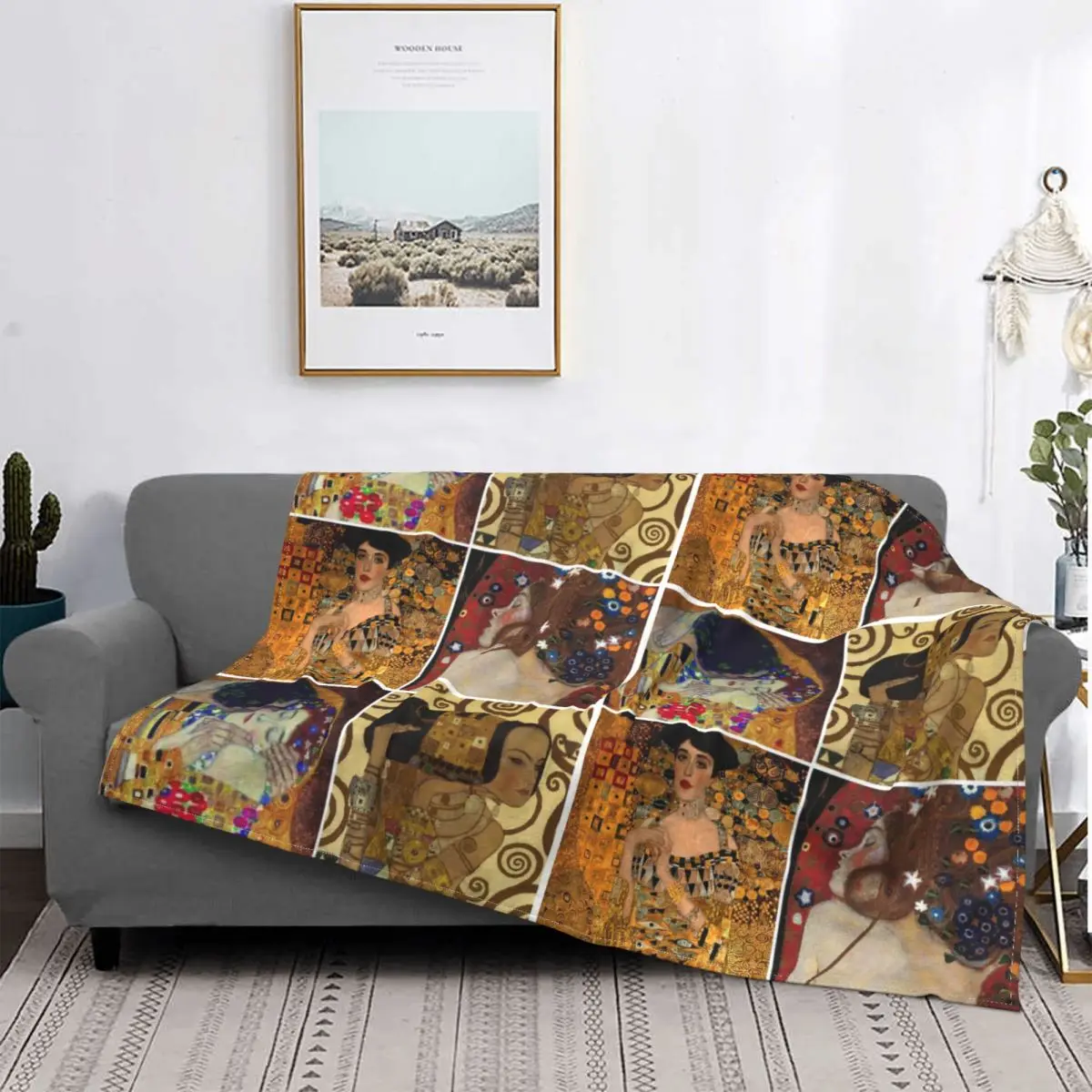 

Gustav Klimt Freyas Kunst Decken Flanell Baum Des Lebens Die Kuss Adele Bloch-Bauer Dame Warme Decke für bett Schlafzimmer Quilt
