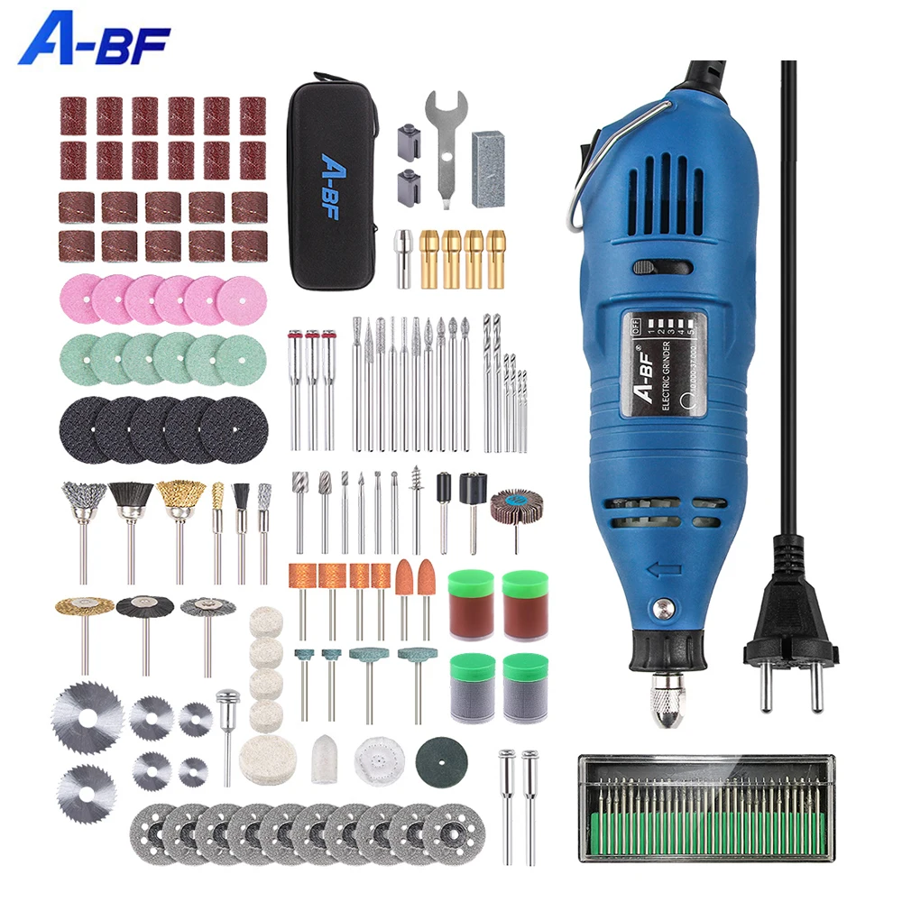 A-BF  Electric Drill Dremel Engraving Mini Drill Polishing Machine Variable Speed Rotary Tool With 161pcs Power Tools Accessorie