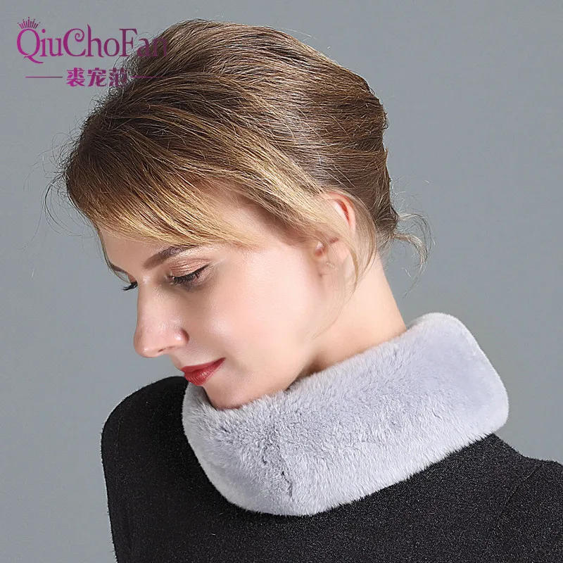 

Женский шейный платок из 100% натурального кроличьего меха